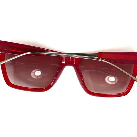 Derek Lam Natalie Red Sunglasses Rectangular Shape - Picture 7 of 10